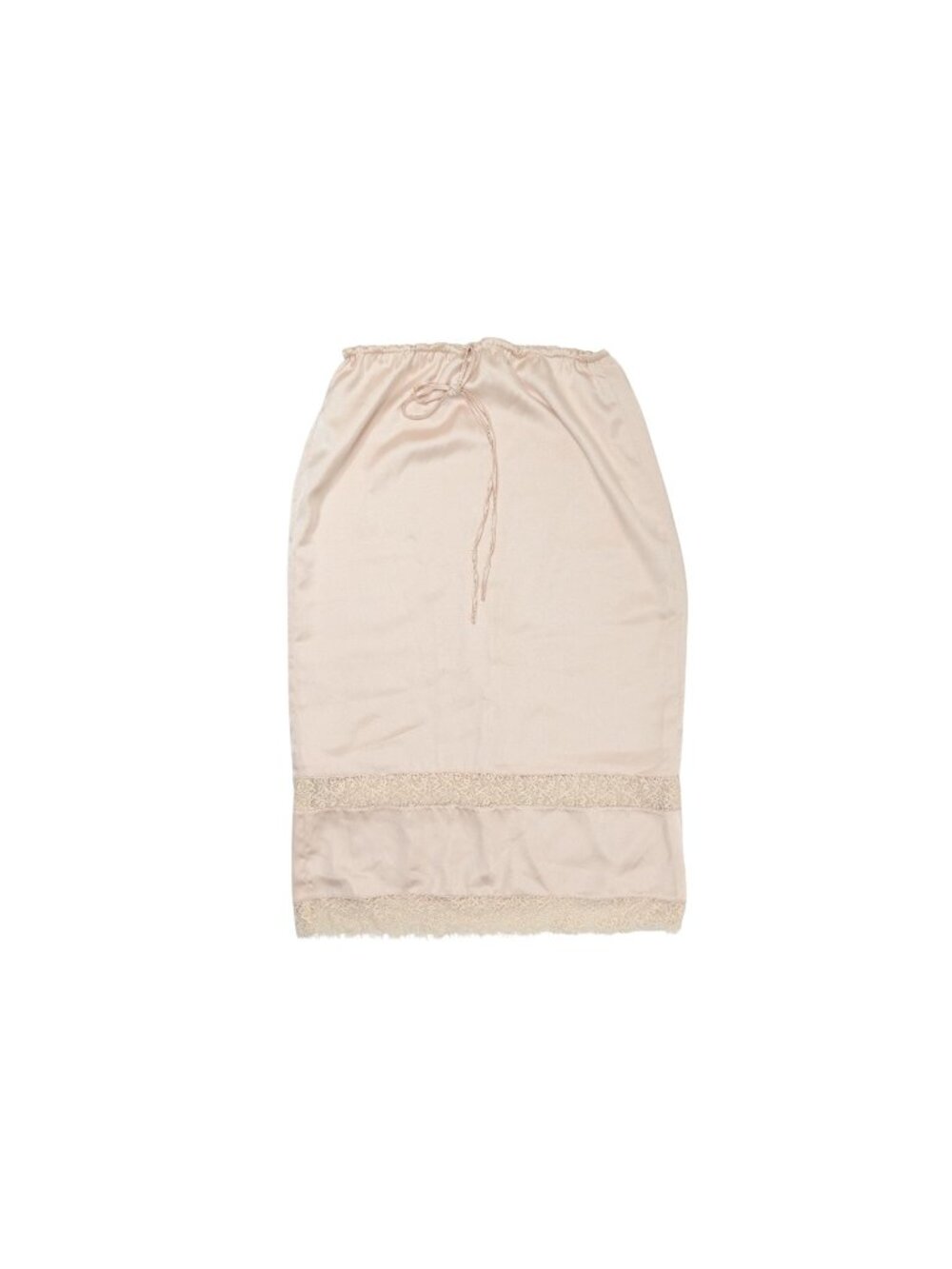 Mistress Rocks Lace Trim Midi Skirt in Oat